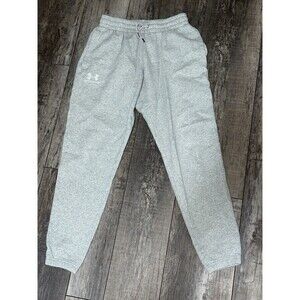 Under Armor Sweat Pants Light Gray Drawstring Pockets Men’s Size Medium